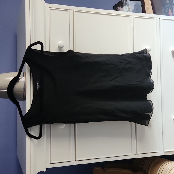 Lafayette 148 New York Ryan Layered Silk Blouse, Size Small, Black - Picture 1 of 3